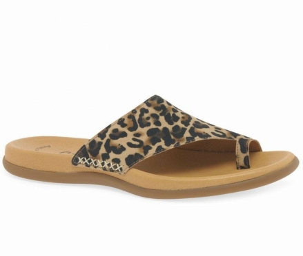 Gabor Lanzarote Printed Varvas Loop Naisten Muulit Beige Leopardi | FI0002967