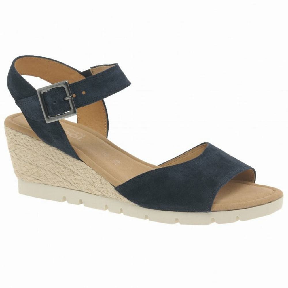 Gabor Nieve Heel Sandals Naisten Kiilakorkosandaalit Laivastonsininen | FI0002186