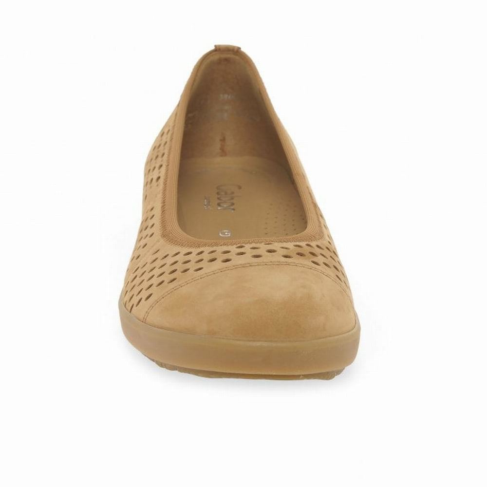 Gabor Pattie Punched Detail Naisten Ballerinat Khaki | FI0001965