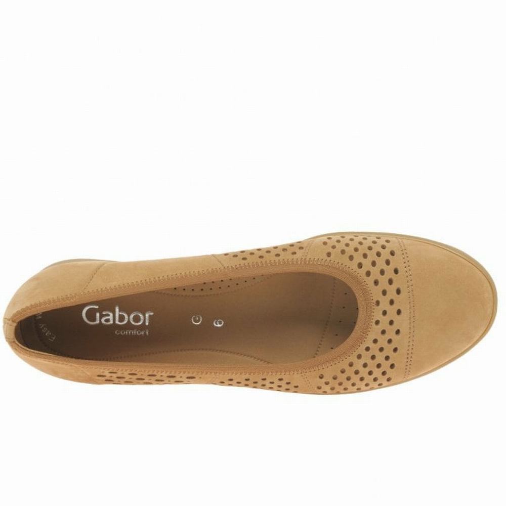 Gabor Pattie Punched Detail Naisten Ballerinat Khaki | FI0001965