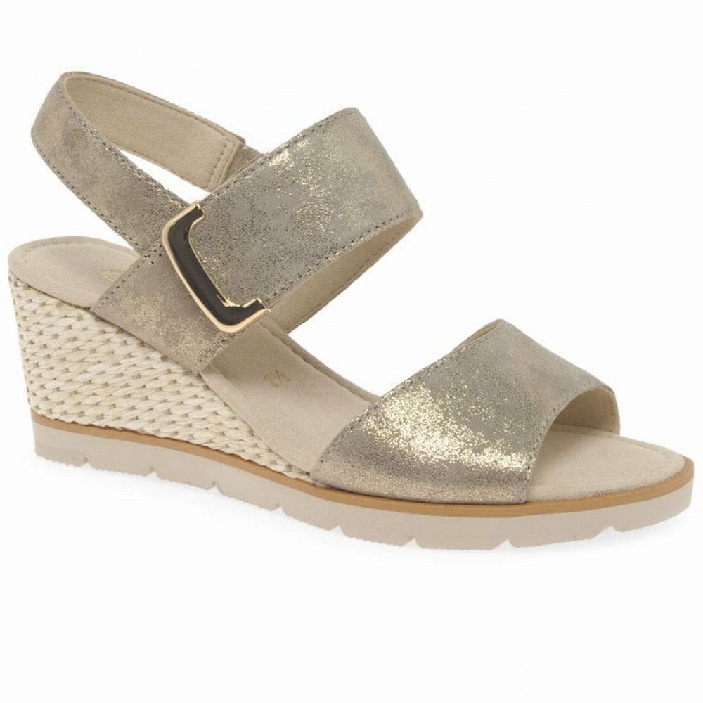 Gabor Porter Heel Sandals Naisten Kiilakorkosandaalit Metal | FI0002192