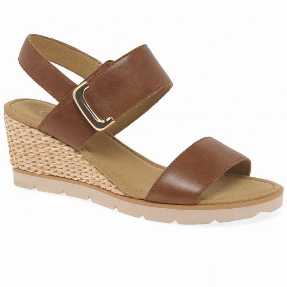 Gabor Porter Heel Sandals Naisten Kiilakorkosandaalit Ruskea | FI0002193