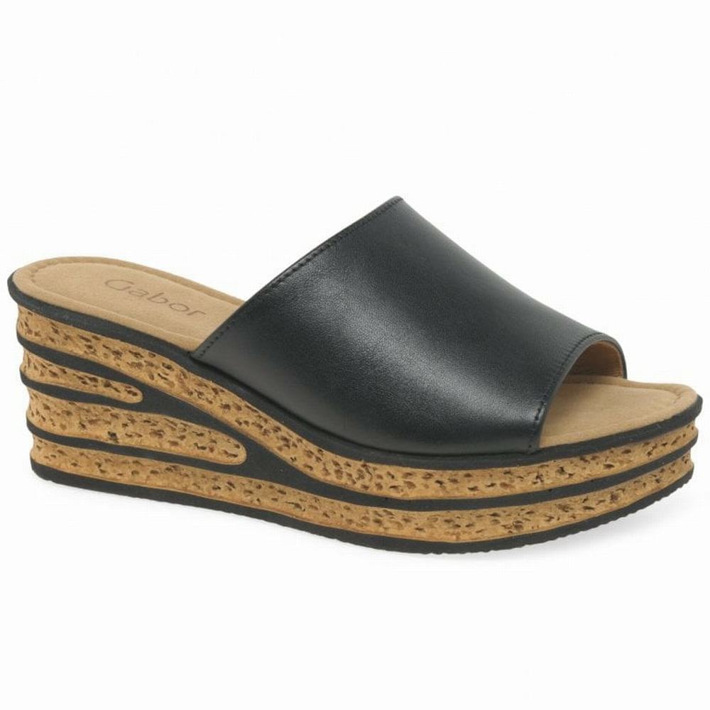 Gabor Trixie Heel Sandals Naisten Kiilakorkosandaalit Mustat | FI0002185